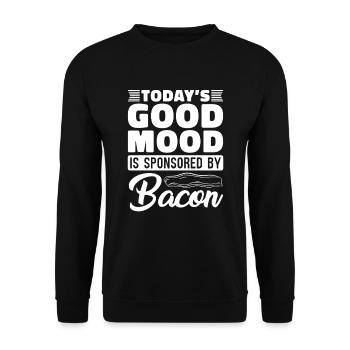 Gute Laune Speck Frühstück Speck Liebhaber Fleisch - Unisex Pullover - Schwarz - Vorne - Alina (178cm) & Michal (187cm)