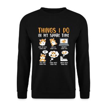 Ce que je fais pendant mon temps libre - Sweat-shirt Unisexe - noir - Devant - Alina (178cm) & Michal (187cm)