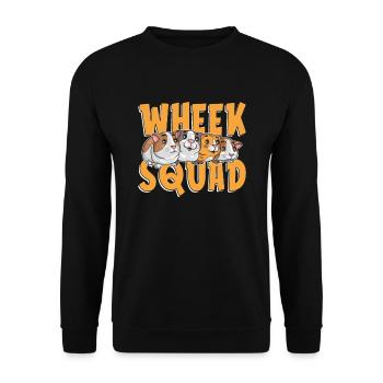 Wheek Squad Meerschweinchen Nagetierliebhaber - Unisex Pullover - Schwarz - Vorne - Alina (178cm) & Michal (187cm)