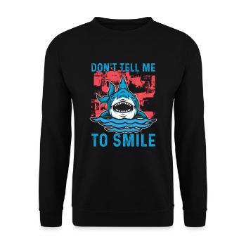 Ne me dites pas de sourire pour les amoureux des requins - Sweat-shirt Unisexe - noir - Devant - Alina (178cm) & Michal (187cm)