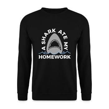 Un requin a mes devoirs pour les amoureux des requins - Sweat-shirt Unisexe - noir - Devant - Alina (178cm) & Michal (187cm)
