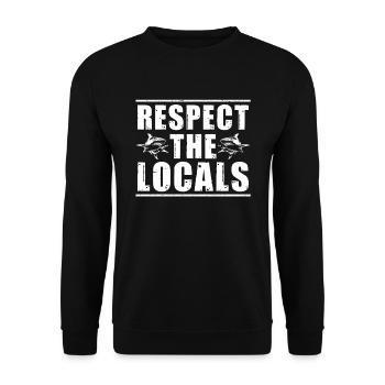 Respektieren Sie Die Einheimischen Für - Unisex Pullover - Schwarz - Vorne - Alina (178cm) & Michal (187cm)