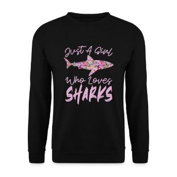 Just A Girl Who Loves Sharks For Shark Lovers - Unisex Sweatshirt - black - Front - Alina (178cm) & Michal (187cm)