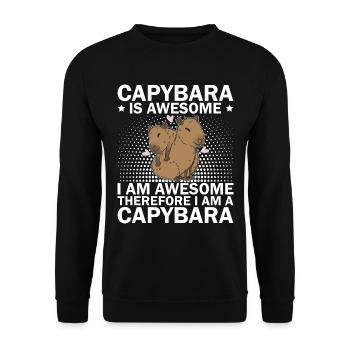 Capybara Wasserschwein Capybaras - Unisex Sweatshirt - black - Front - Alina (178cm) & Michal (187cm)