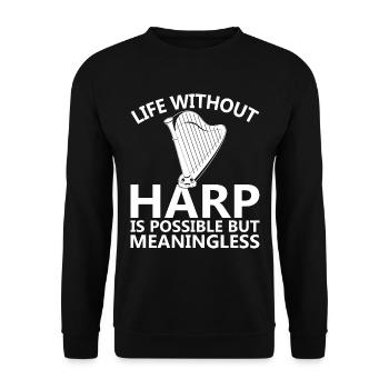 Harfe Musiker Harfenspielerin - Unisex Pullover - Schwarz - Vorne - Alina (178cm) & Michal (187cm)