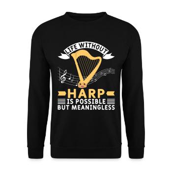 Harfe Musiker Harfenspielerin - Unisex Pullover - Schwarz - Vorne - Alina (178cm) & Michal (187cm)