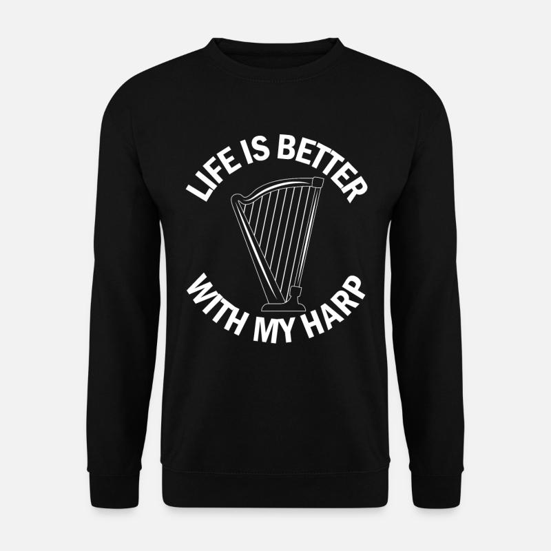 Harfe Musiker Harfenspielerin - Unisex Pullover - Schwarz