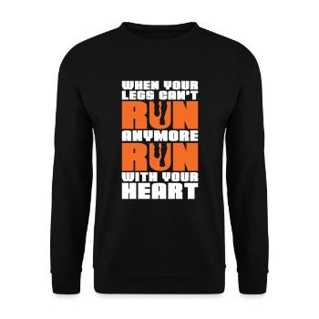 Courez le cross-country avec votre cœur - Sweat-shirt Unisexe - noir - Devant - Alina (178cm) & Michal (187cm)