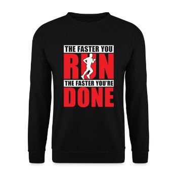 Plus vite vous courez Cross Country Running Xc - Sweat-shirt Unisexe - noir - Devant - Alina (178cm) & Michal (187cm)
