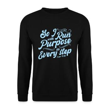 Courir avec un but Aimer la course de fond - Sweat-shirt Unisexe - noir - Devant - Alina (178cm) & Michal (187cm)
