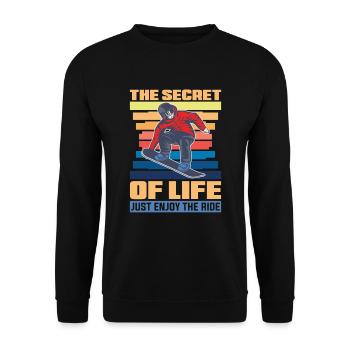 Das Geheimnis Des Lebens Genießen Sie Einfach Die - Unisex Pullover - Schwarz - Vorne - Alina (178cm) & Michal (187cm)