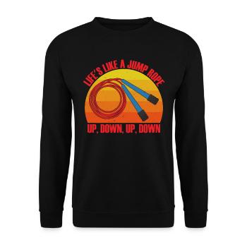 Rope jumping Skipping rope Rope jumping Skipping - Unisex Sweatshirt - black - Front - Alina (178cm) & Michal (187cm)