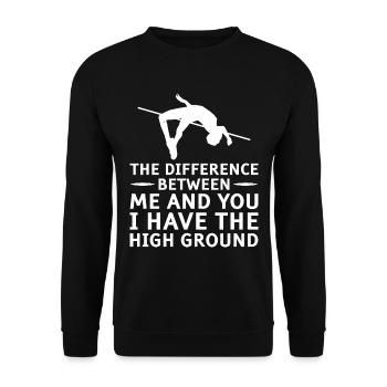 Stabhochsprung Stabspringer Leichtathletik - Unisex Pullover - Schwarz - Vorne - Alina (178cm) & Michal (187cm)