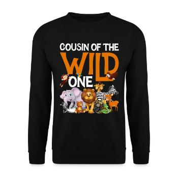 Safari Wildlife Africa le Grand 5 Zoologie - Sweat-shirt Unisexe - noir - Devant - Alina (178cm) & Michal (187cm)