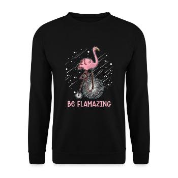 Be Flamazing Flamingo Lover Bird Lover Bird Bird - Unisex Sweatshirt - black - Front - Alina (178cm) & Michal (187cm)