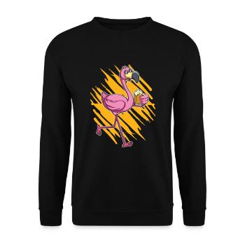 Buveur de bière Flamingo - Sweat-shirt Unisexe - noir - Devant - Alina (178cm) & Michal (187cm)