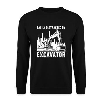 Leicht Von Bagger Für Bagger Abgelenkt - Unisex Pullover - Schwarz - Vorne - Alina (178cm) & Michal (187cm)