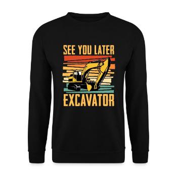 Bis Später Bagger Für Baggerfahrer - Unisex Pullover - Schwarz - Vorne - Alina (178cm) & Michal (187cm)