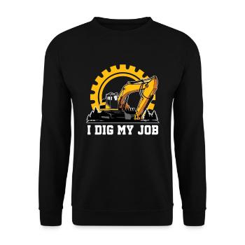 I Dig My Job For Excavator Drivers - Unisex Sweatshirt - black - Front - Alina (178cm) & Michal (187cm)