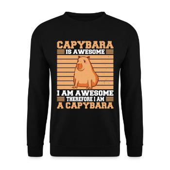 Capybara Rongeur Capybara Capybara - Sweat-shirt Unisexe - noir - Devant - Alina (178cm) & Michal (187cm)