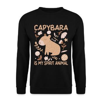 Capybara Rongeur Capybara Capybara - Sweat-shirt Unisexe - noir - Devant - Alina (178cm) & Michal (187cm)