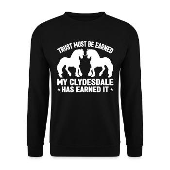 Clydesdale Cold Blood Horse Scotland Horse - Unisex Sweatshirt - black - Front - Alina (178cm) & Michal (187cm)
