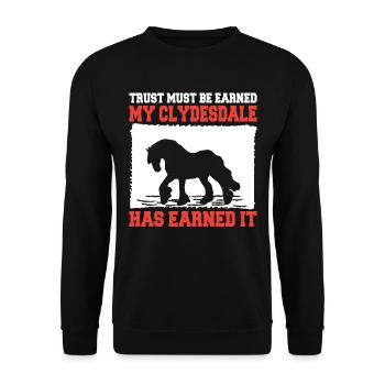 Clydesdale Cold Blood Horse Scotland Horse - Unisex Sweatshirt - black - Front - Alina (178cm) & Michal (187cm)