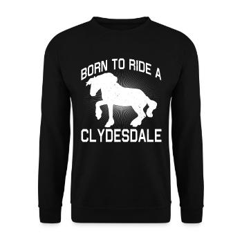 Clydesdale Cold Blood Horse Scotland Horse - Unisex Sweatshirt - black - Front - Alina (178cm) & Michal (187cm)