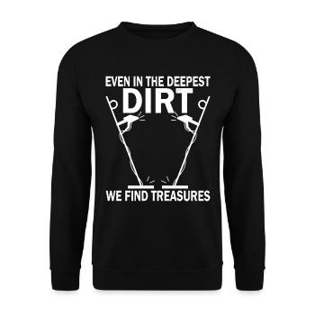 Dirt Fishing Probe Detector Sondler - Unisex Sweatshirt - black - Front - Alina (178cm) & Michal (187cm)