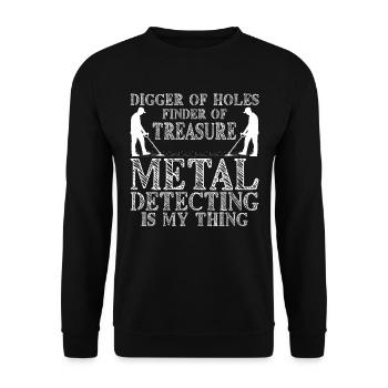 Dirt Fishing Probe Detector Sondler - Unisex Sweatshirt - black - Front - Alina (178cm) & Michal (187cm)