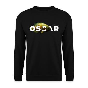 Oscar Fisch Modernes Aquarium Monster Fischhalter - Unisex Pullover - Schwarz - Vorne - Alina (178cm) & Michal (187cm)