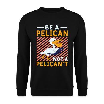 Pelican Pelicans Oiseaux Oiseaux Oiseaux - Sweat-shirt Unisexe - noir - Devant - Alina (178cm) & Michal (187cm)