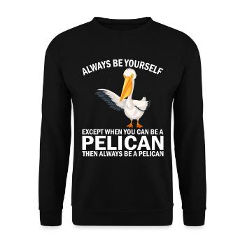 Pelican Pelicans Oiseaux Oiseaux Oiseaux - Sweat-shirt Unisexe - noir - Devant - Alina (178cm) & Michal (187cm)