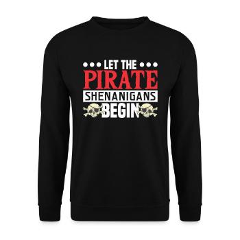 Pirate Kids Skull Party Pirates - Unisex Sweatshirt - black - Front - Alina (178cm) & Michal (187cm)