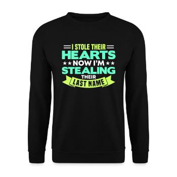 Adopts Adopts Foster Father Foster Mother - Unisex Sweatshirt - black - Front - Alina (178cm) & Michal (187cm)