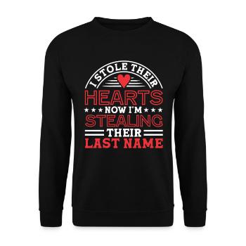 Adopts Adopts Foster Father Foster Mother - Unisex Sweatshirt - black - Front - Alina (178cm) & Michal (187cm)