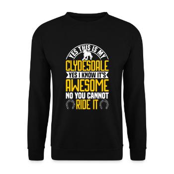 Clydesdale Equestrian Sport Cold Blood Horse Écosse - Sweat-shirt Unisexe - noir - Devant - Alina (178cm) & Michal (187cm)