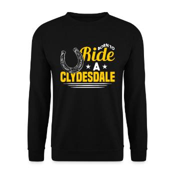 Clydesdale Equestrian Sport Cold Blood Horse Écosse - Sweat-shirt Unisexe - noir - Devant - Alina (178cm) & Michal (187cm)