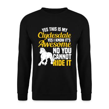 Clydesdale Equestrian Sport Cold Blood Horse Écosse - Sweat-shirt Unisexe - noir - Devant - Alina (178cm) & Michal (187cm)