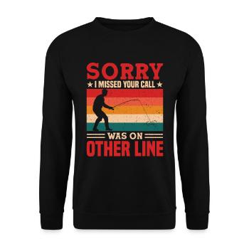 Pêche Pêche Pêcheur Pêche Canne à pêche - Sweat-shirt Unisexe - noir - Devant - Alina (178cm) & Michal (187cm)