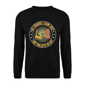 Forklift Driver Forklift Truck Driver - Unisex Sweatshirt - black - Front - Alina (178cm) & Michal (187cm)