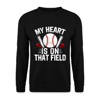 My Heart Is On That Field Baseball Softball Mom - Unisex Sweatshirt - black - Front - Alina (178cm) & Michal (187cm)