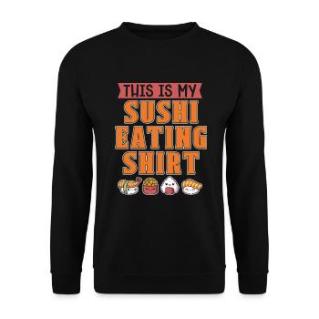 Dies Ist Mein Sushi Eating Outfit Sushi Liebhaber - Unisex Pullover - Schwarz - Vorne - Alina (178cm) & Michal (187cm)