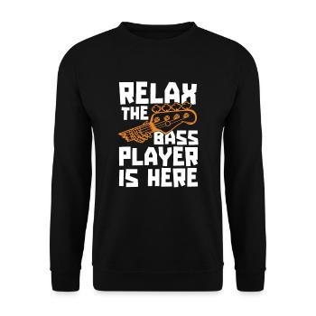 Entspannen Sie Sich, Der Bassist Ist Hier - Unisex Pullover - Schwarz - Vorne - Alina (178cm) & Michal (187cm)