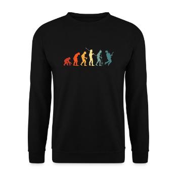 Guitar Evolution Guitar Lovers Guitarist - Unisex Sweatshirt - black - Front - Alina (178cm) & Michal (187cm)