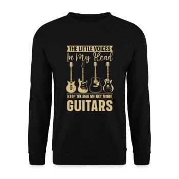 Holen Sie Sich Mehr Gitarren Gitarrist Guitar - Unisex Pullover - Schwarz - Vorne - Alina (178cm) & Michal (187cm)