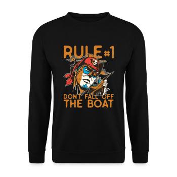Règle #1: Ne tombez pas des pirates du bateau - Sweat-shirt Unisexe - noir - Devant - Alina (178cm) & Michal (187cm)
