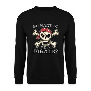 Alors, voulez-vous devenir un pirate? Pirate Costume - Sweat-shirt Unisexe - noir - Devant - Alina (178cm) & Michal (187cm)