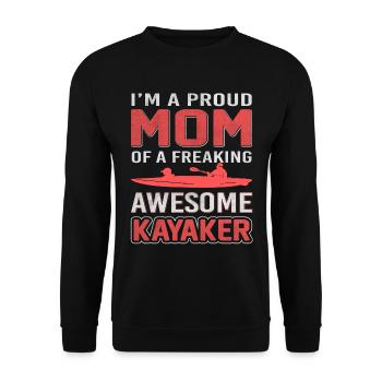 Eine Stolze Mutter Verdammt Guten Kayakfahrer - Unisex Pullover - Schwarz - Vorne - Alina (178cm) & Michal (187cm)