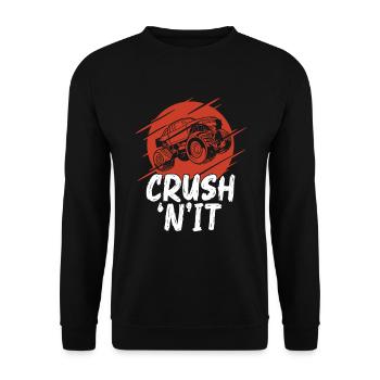Crush 'n' It Truck-lover-monster-truck - Sweat-shirt Unisexe - noir - Devant - Alina (178cm) & Michal (187cm)
